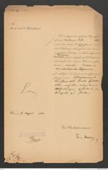 k.k. naturhistorisches Hofmuseum, Intendanzakten 1885-1896 (Hauer), Aktenzahl Z.467.a/1890, Seite 1